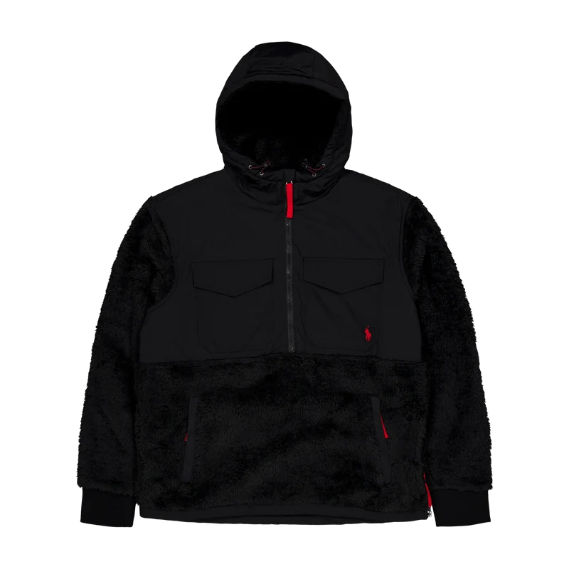 Hybrid Hoodie Polo Black