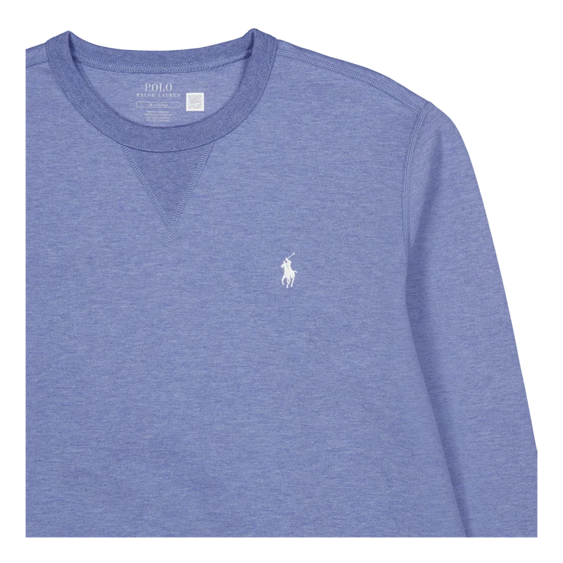 Marled Double-Knit Sweatshirt Lattice Blue Heather