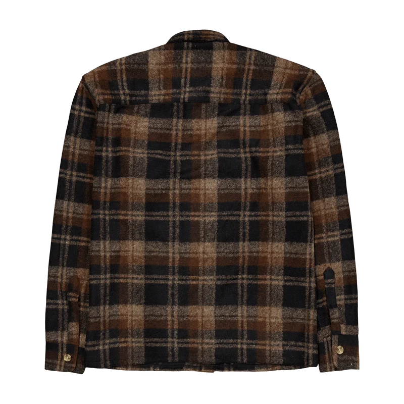 Ivy Wool Overshirt Brown Check