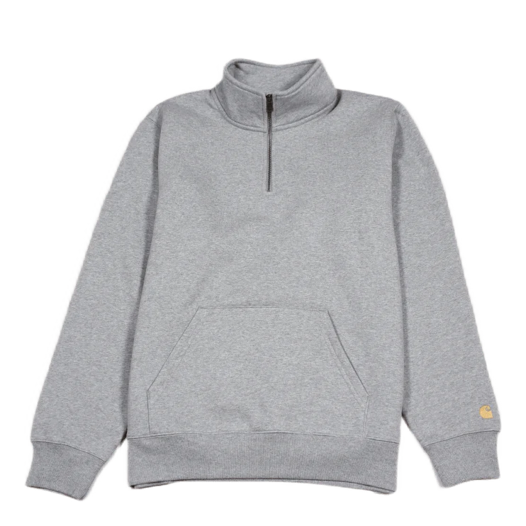 Chase Neck Zip Sweat Cotton/po Grey Heather / Gold