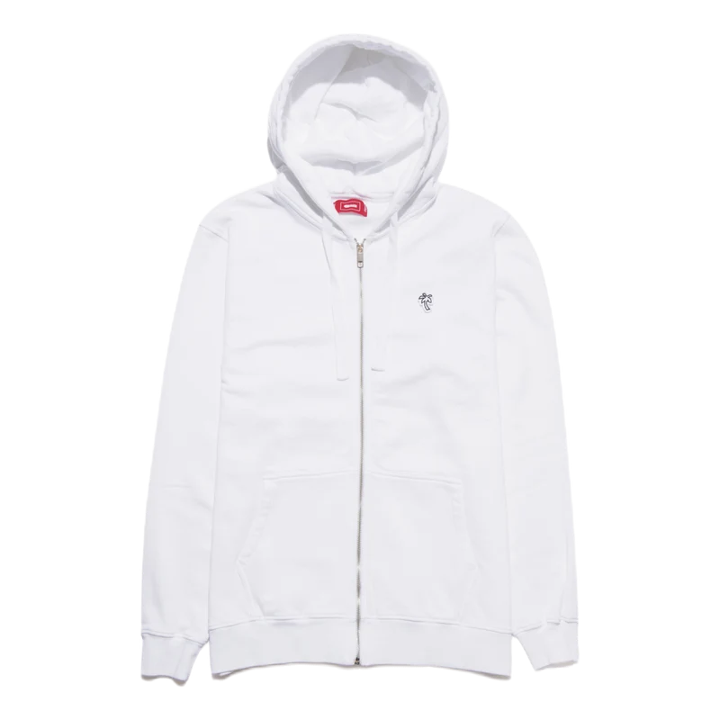 Palm Patch Zip Hoodie White