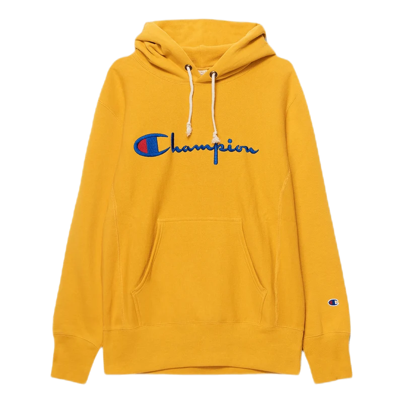 Reverse Weave Pullover Hood Yellow