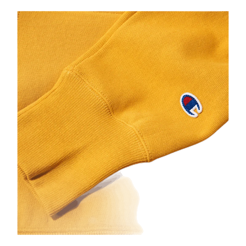 Reverse Weave Pullover Hood Yellow