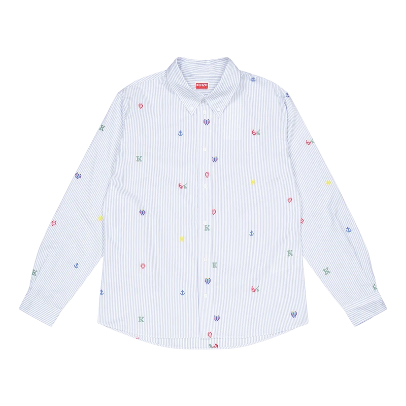 Shirt Ls Kenzo Pixel Light Blue