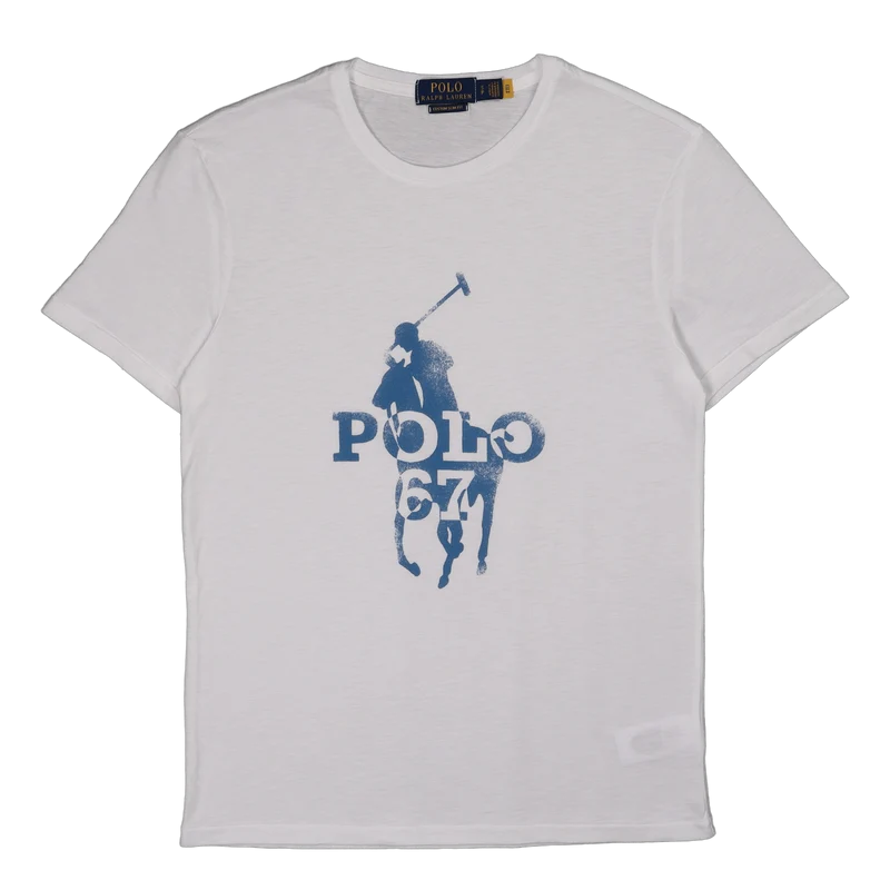 Custom Slim Fit Big Pony Logo T-Shirt White