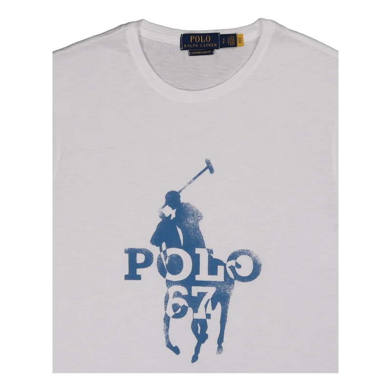 Custom Slim Fit Big Pony Logo T-Shirt White