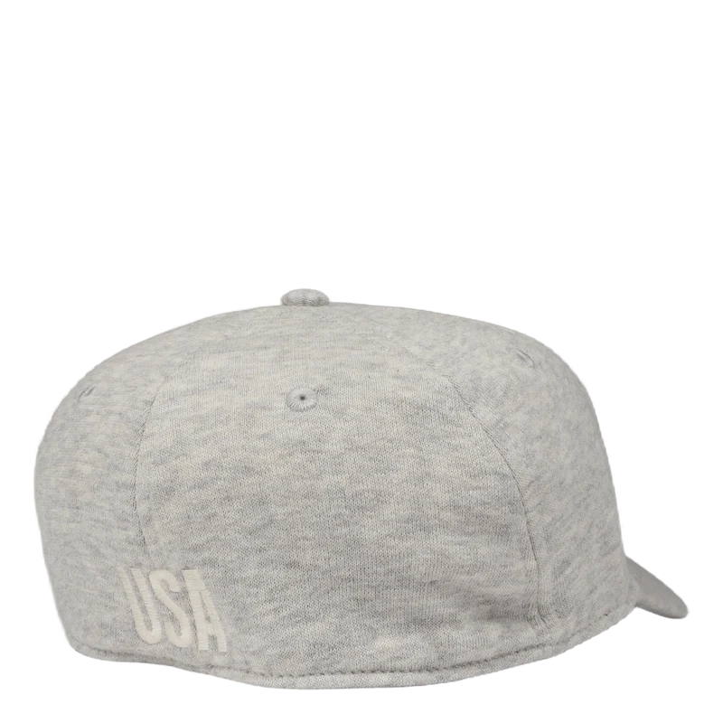 Logo Fleece Fitted Ball Cap Light Sport Heather