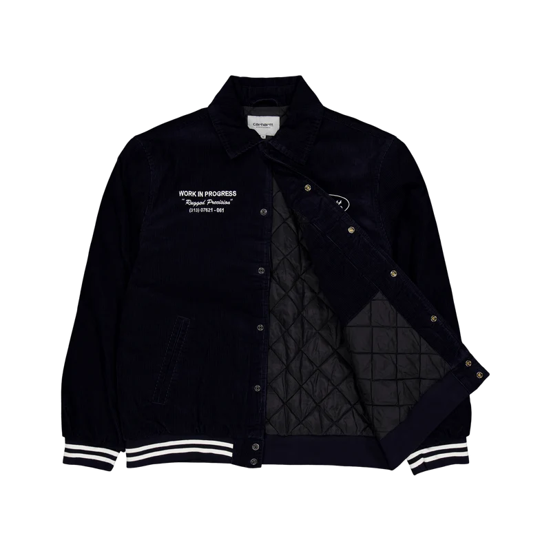 Rugged Letterman Jacket Dark Navy / Wax