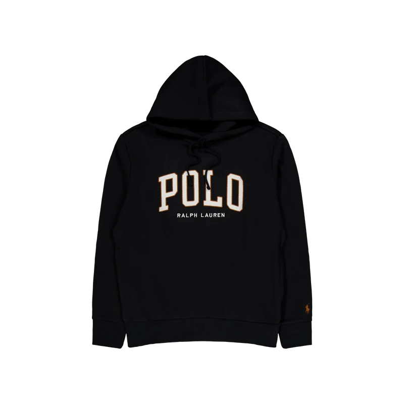 The RL Fleece Logo Hoodie Polo Black