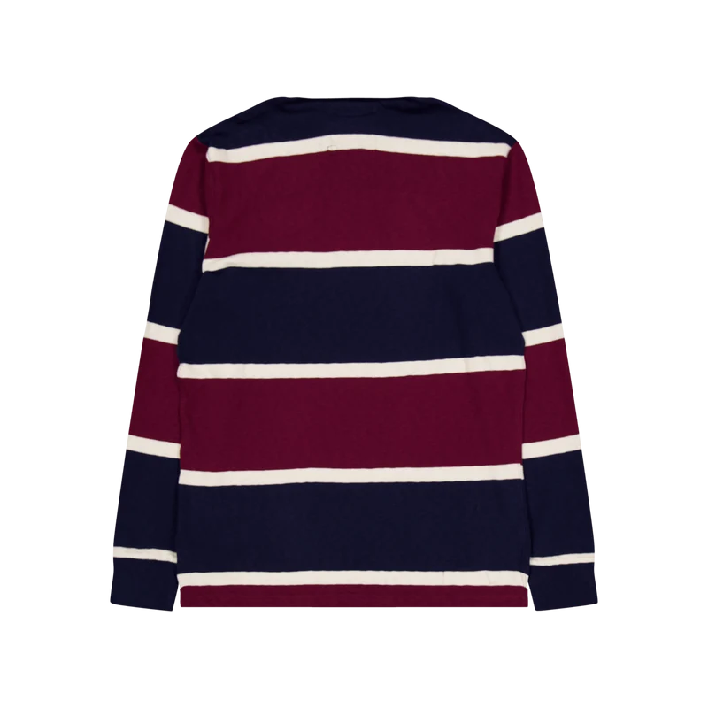 Classic Fit Striped Jersey Rugby Shirt Classic Wine Multi