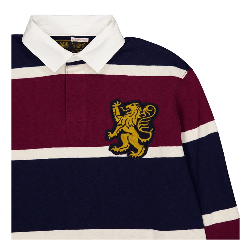 Classic Fit Striped Jersey Rugby Shirt Classic Wine Multi