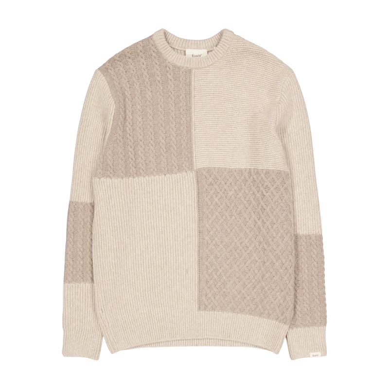 Walnut Patchwork Knit Khaki