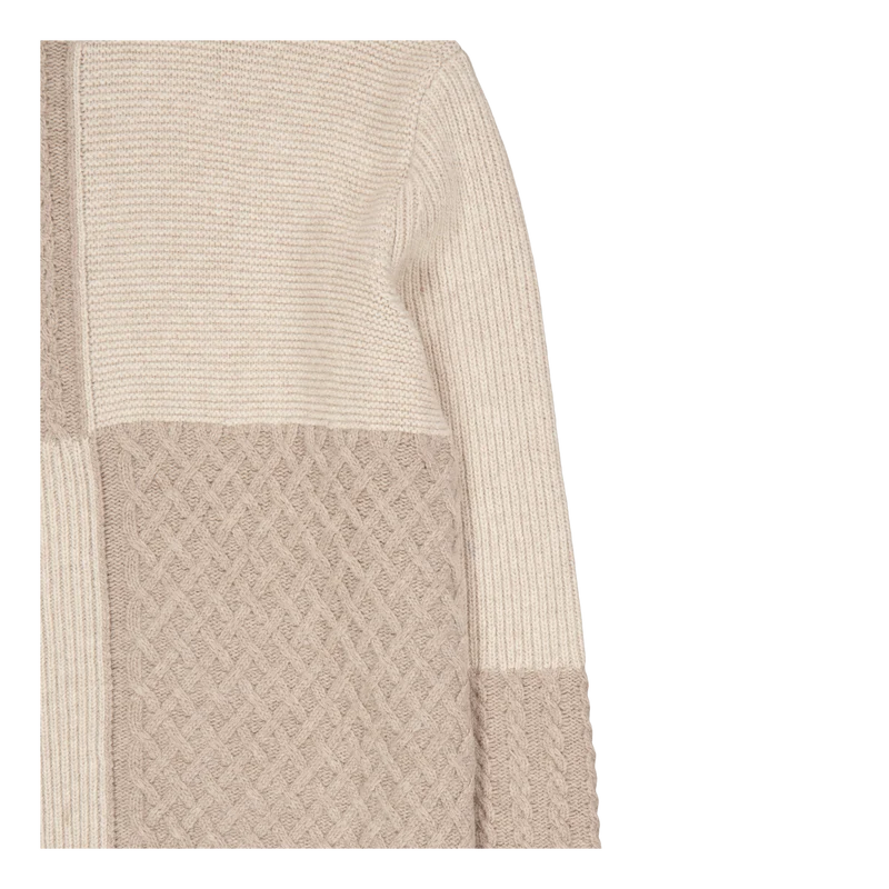 Walnut Patchwork Knit Khaki