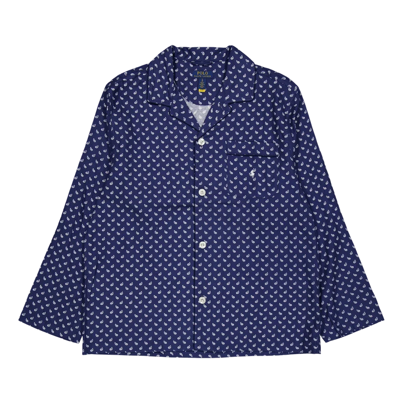 Plaid Flannel Pajama Set Navy Plaid