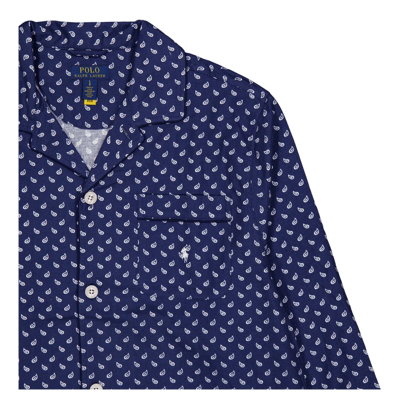 Plaid Flannel Pajama Set Navy Plaid