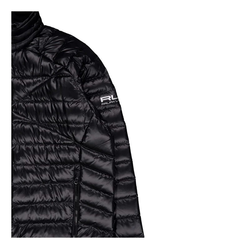 Water-Repellent Packable Down Jacket Polo Black