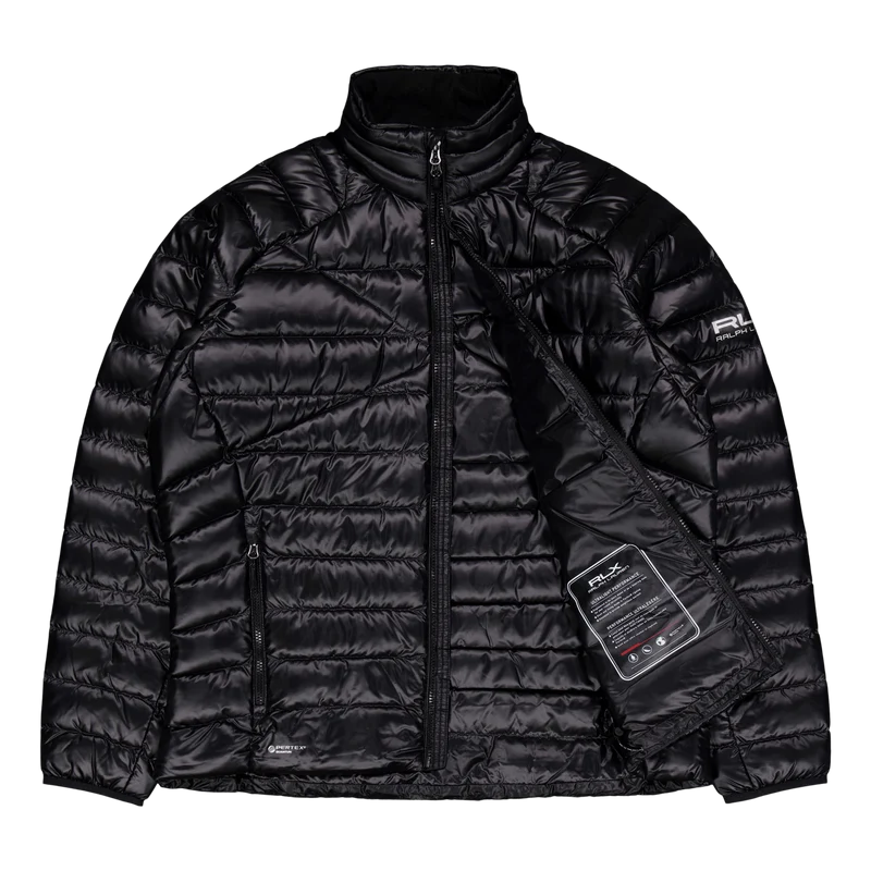 Water-Repellent Packable Down Jacket Polo Black