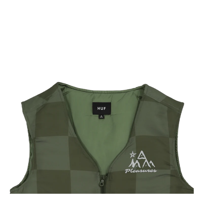 HUF X PLEASURES MIDLAND VEST OLIVE
