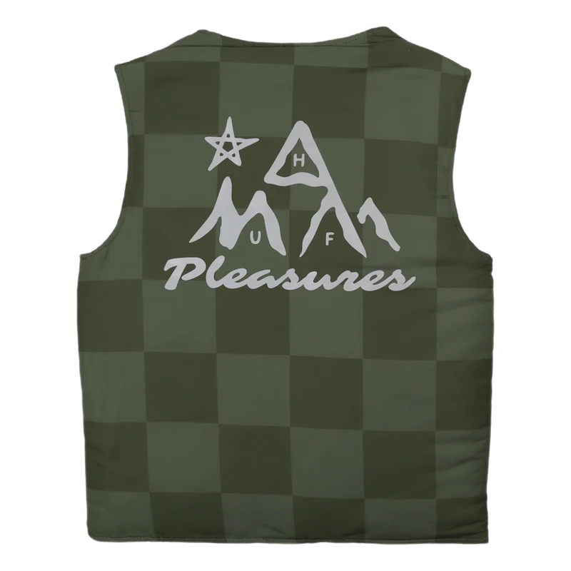 HUF X PLEASURES MIDLAND VEST OLIVE