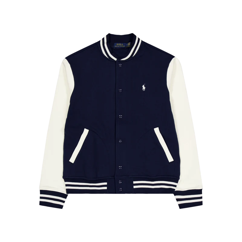 Fleece Baseball Jacket Cruise Navy/Clubhouse Cream