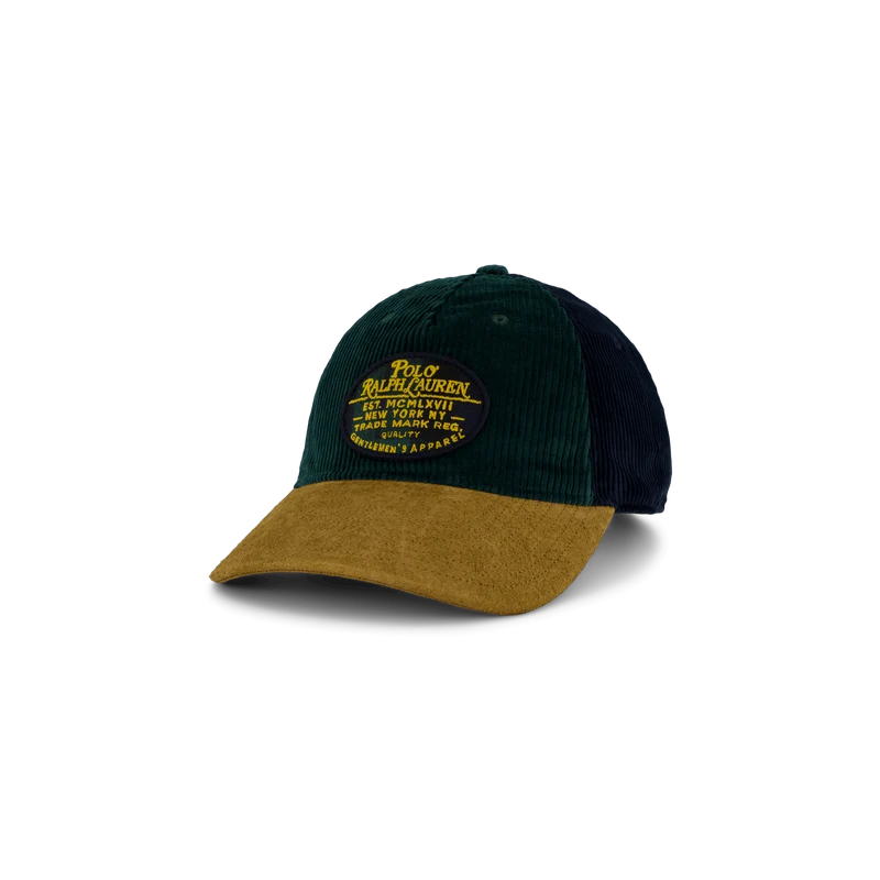 Suede-Bill Corduroy Ball Cap College Green/Aviator Navy