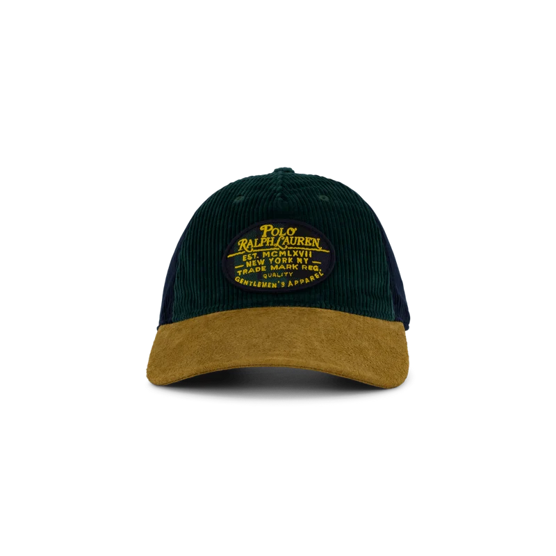 Suede-Bill Corduroy Ball Cap College Green/Aviator Navy