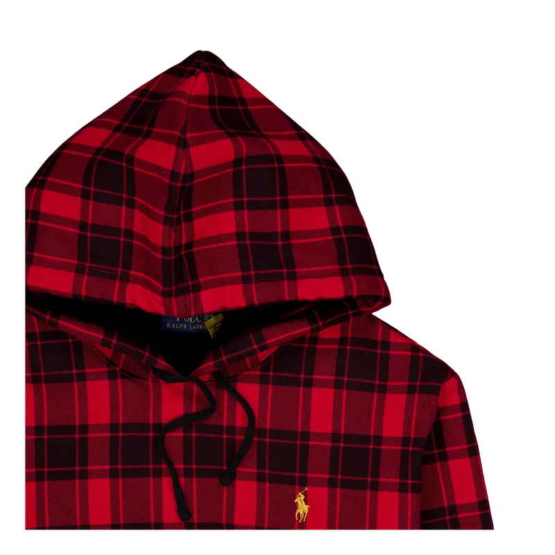 Plaid Pile Fleece Hoodie Martin Red