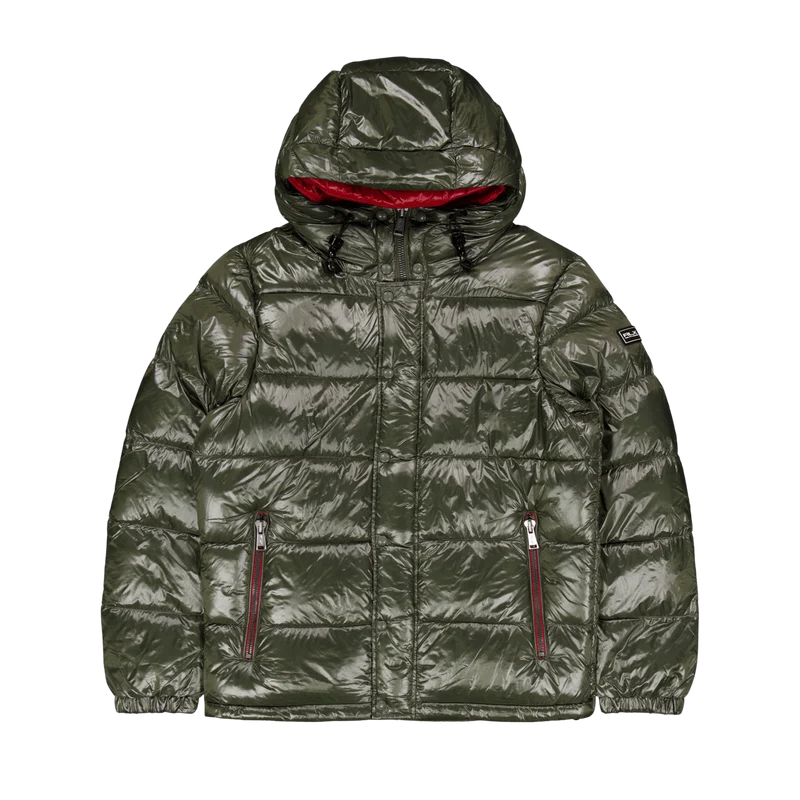 Water-Repellent Down Jacket Fossil Green/Rl 2000 Red