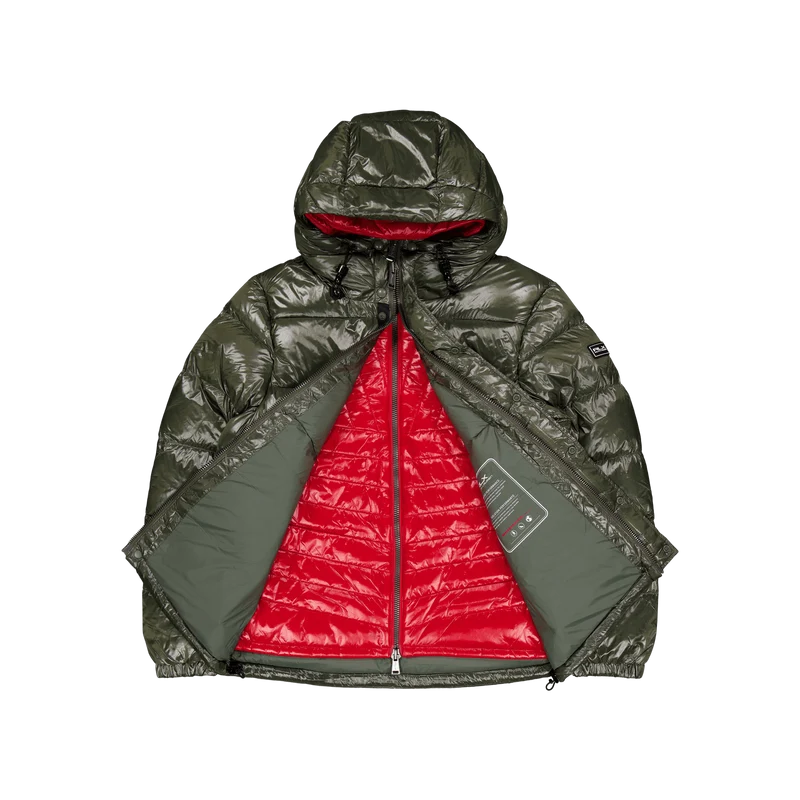 Water-Repellent Down Jacket Fossil Green/Rl 2000 Red