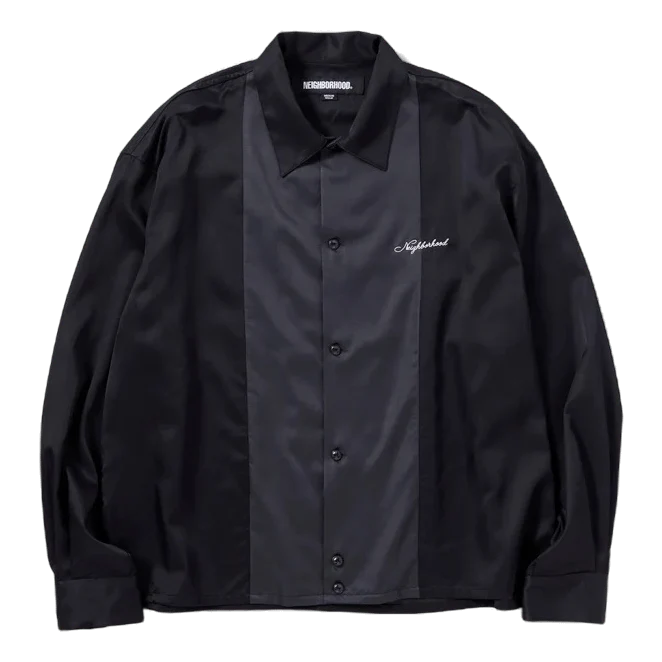 Bicolor Rayon Shirt Ls Black