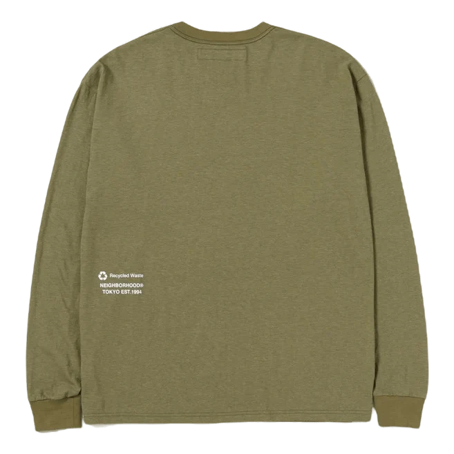 Logo Print Crewneck Ls Olive Drab