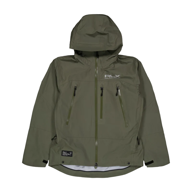 Water-Repellent Hooded Jacket Fossil Green