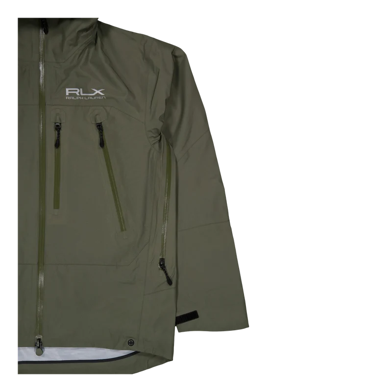Water-Repellent Hooded Jacket Fossil Green