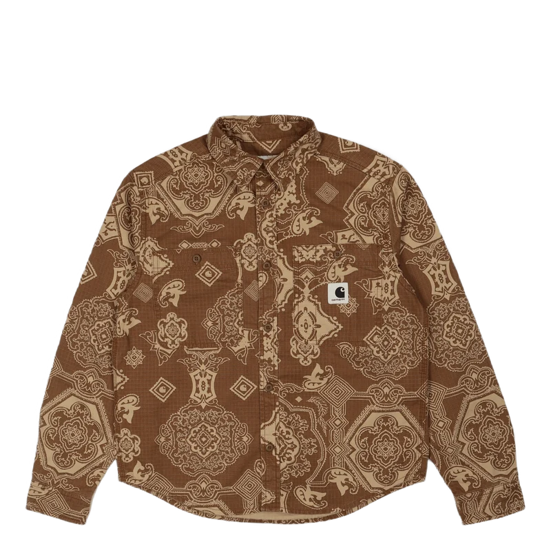 W' L/s Verse Shirt Verse Print, Hamilton Brown