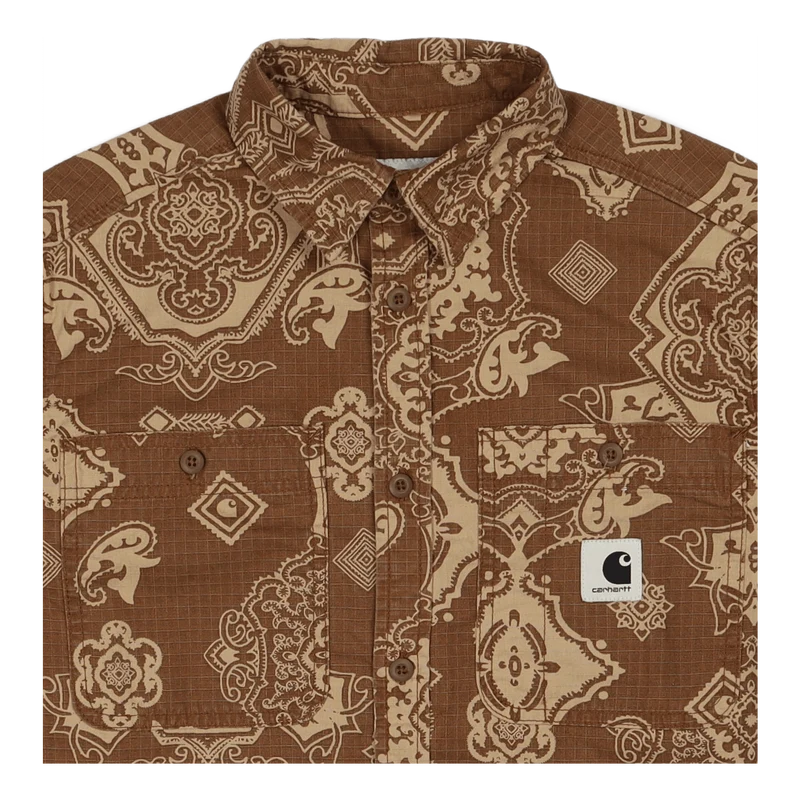 W' L/s Verse Shirt Verse Print, Hamilton Brown