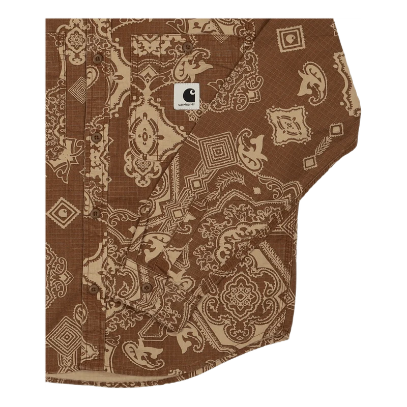 W' L/s Verse Shirt Verse Print, Hamilton Brown