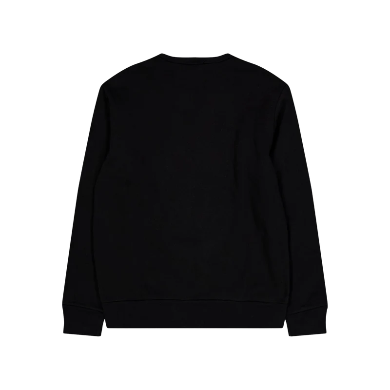 Leather Big Pony Fleece Sweatshirt Polo Black