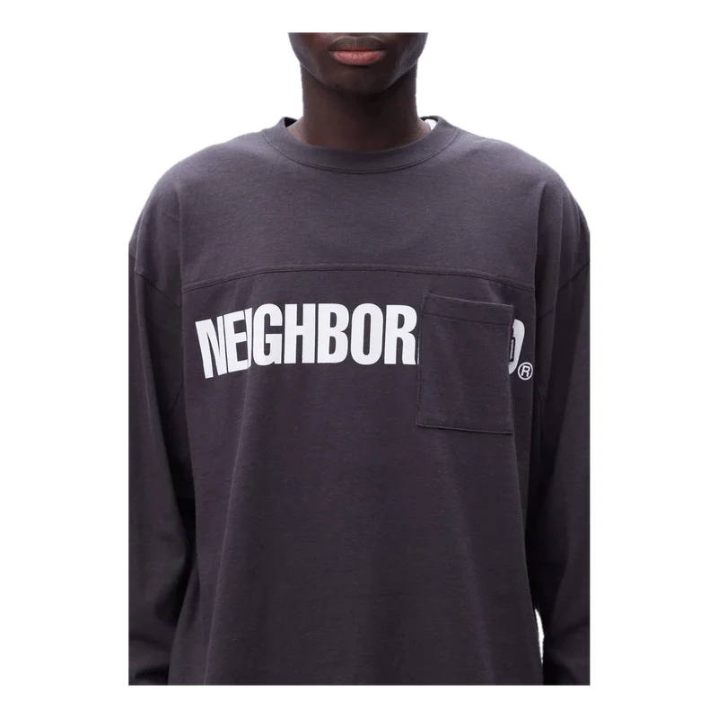 Logo Print Crewneck Ls Black