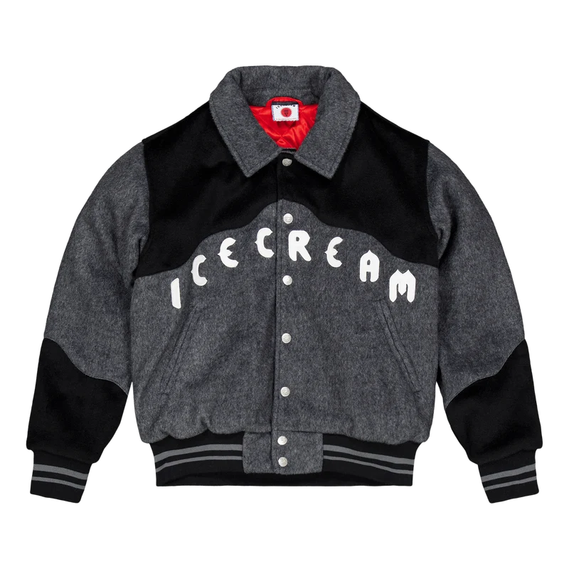 Western Varsity Jacket Grey