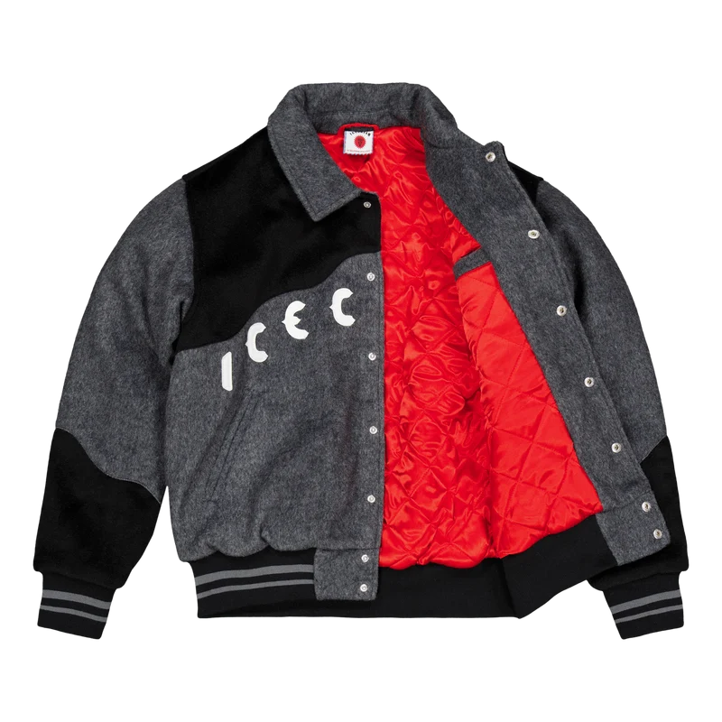 Western Varsity Jacket Grey