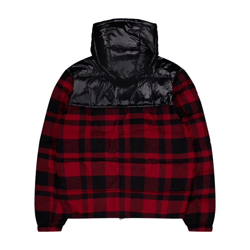 Water-Repellent Hybrid Down Jacket Polo Black/Holiday Check