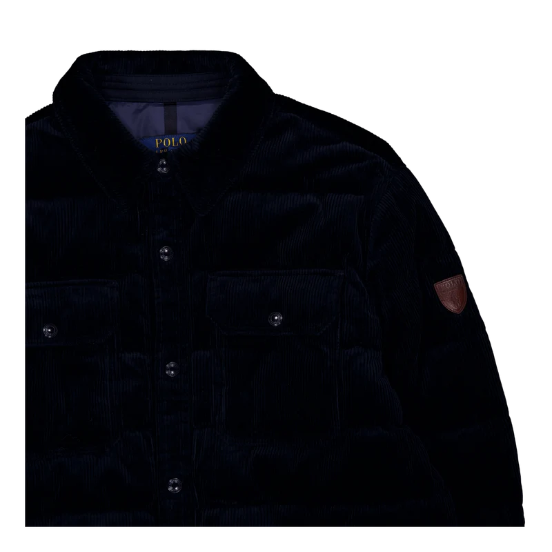 Quilted Corduroy Down Jacket Aviator Navy