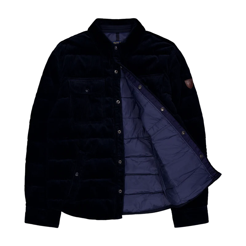 Quilted Corduroy Down Jacket Aviator Navy