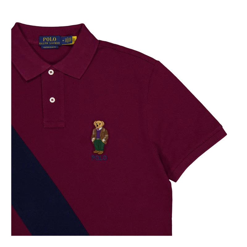 Custom Slim Fit Polo Bear Polo Shirt Fa23 Cls Wn/Crse Nvy Hrtg Bear