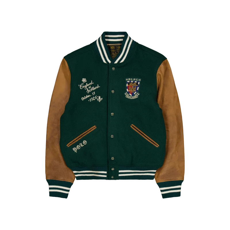 Varsity-Inspired Jacket Moss Agate