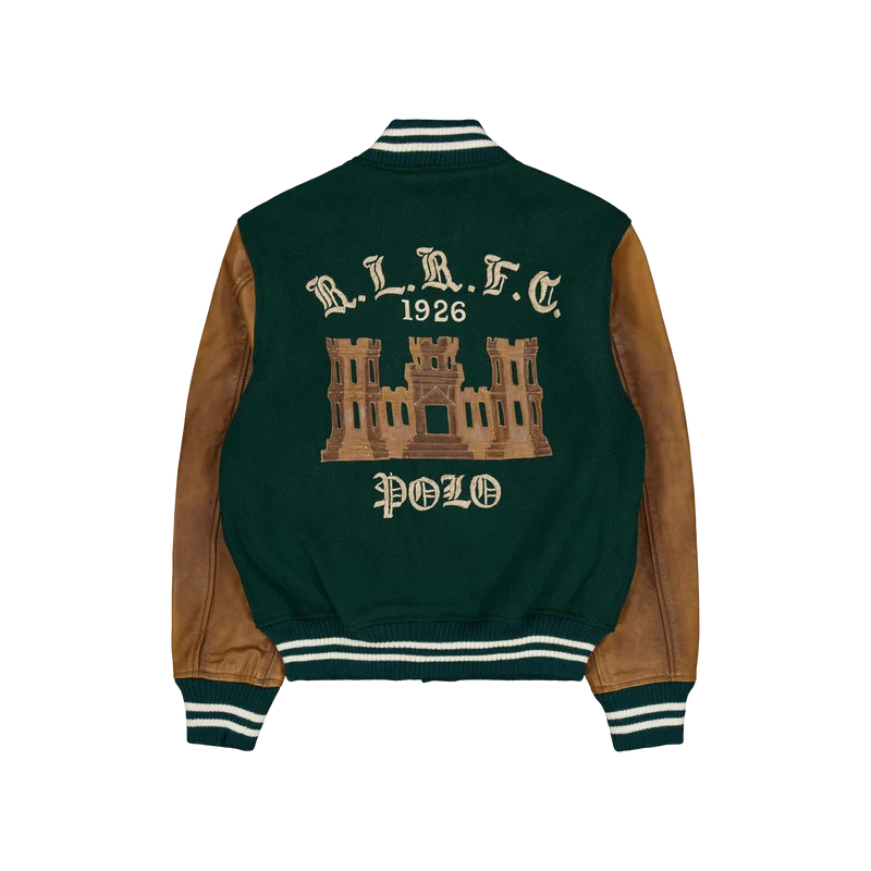 Varsity-Inspired Jacket Moss Agate