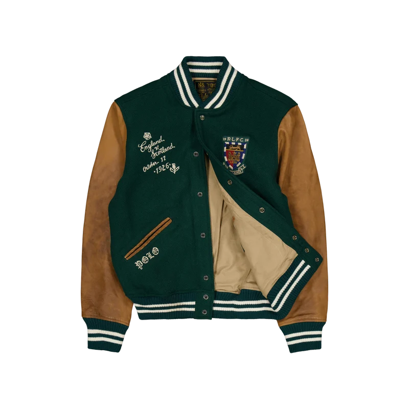 Varsity-Inspired Jacket Moss Agate