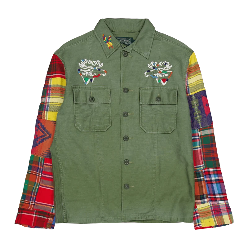 Custom Fit Contrast-Sleeve Workshirt 6201 Military Mash Up