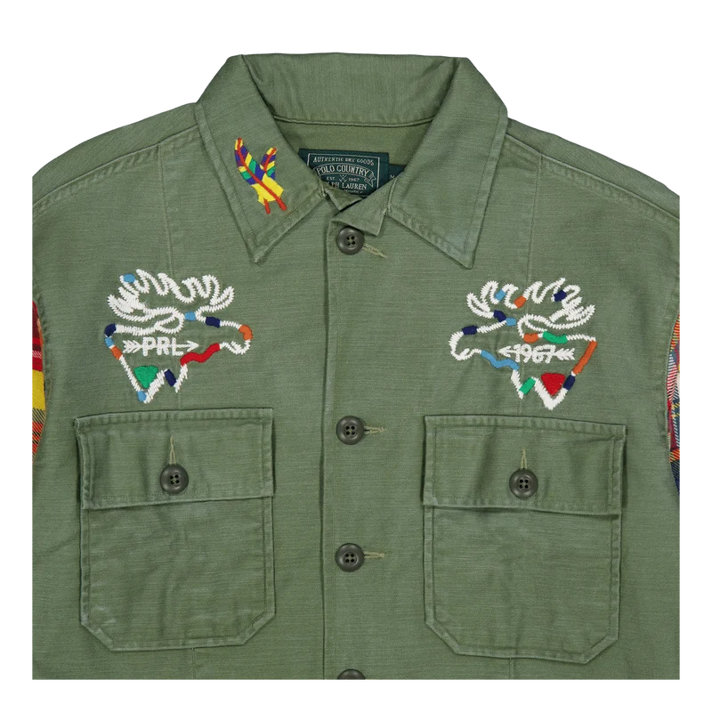 Custom Fit Contrast-Sleeve Workshirt 6201 Military Mash Up