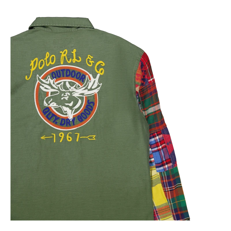 Custom Fit Contrast-Sleeve Workshirt 6201 Military Mash Up